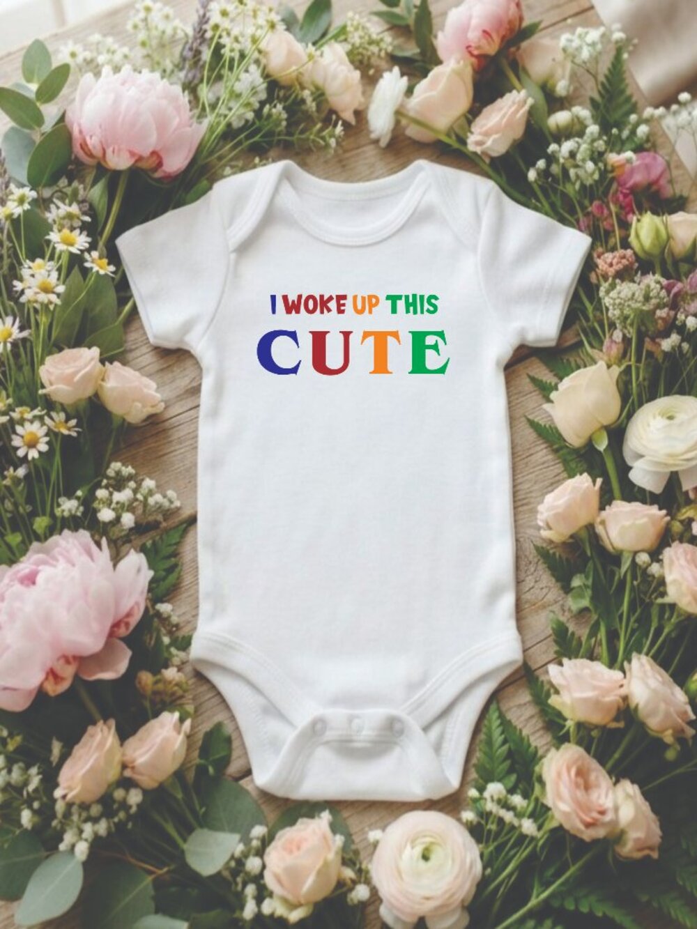 Custom Baby Onesie I Woke Up This Cute Funny Bodysuit Infant Clothes New